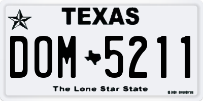 TX license plate DOM5211