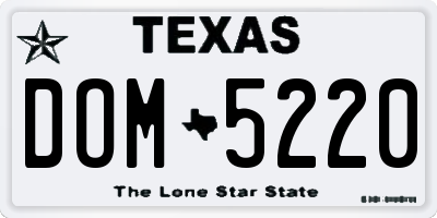 TX license plate DOM5220