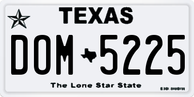 TX license plate DOM5225
