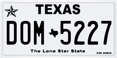 TX license plate DOM5227