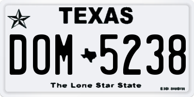 TX license plate DOM5238