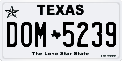 TX license plate DOM5239