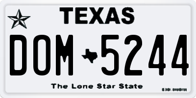 TX license plate DOM5244