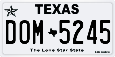 TX license plate DOM5245