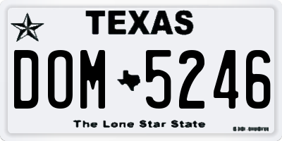 TX license plate DOM5246