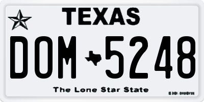 TX license plate DOM5248