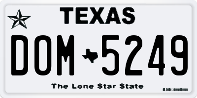 TX license plate DOM5249
