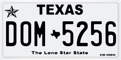 TX license plate DOM5256