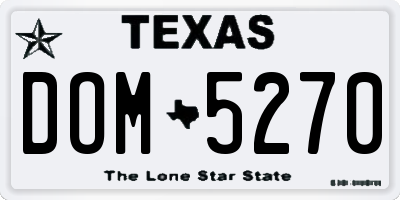 TX license plate DOM5270