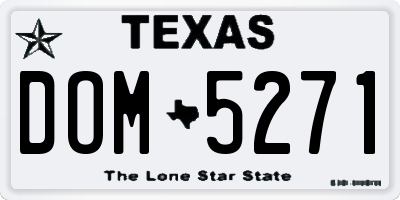 TX license plate DOM5271