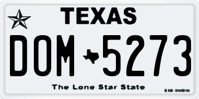 TX license plate DOM5273