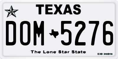 TX license plate DOM5276