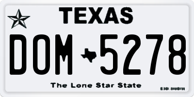 TX license plate DOM5278