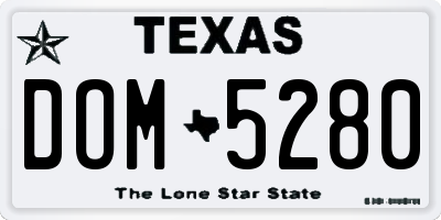 TX license plate DOM5280