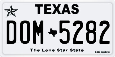 TX license plate DOM5282