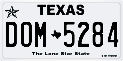 TX license plate DOM5284