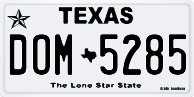 TX license plate DOM5285