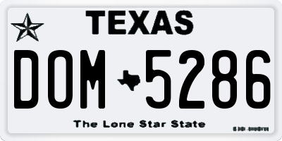 TX license plate DOM5286