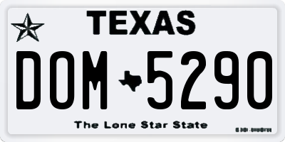 TX license plate DOM5290