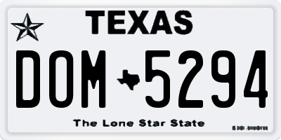 TX license plate DOM5294