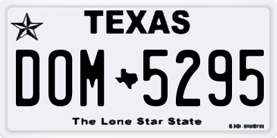 TX license plate DOM5295