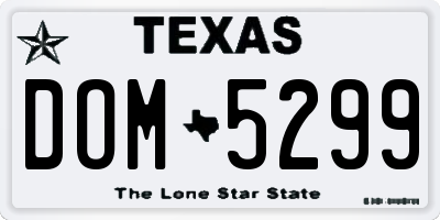 TX license plate DOM5299
