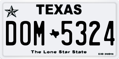 TX license plate DOM5324