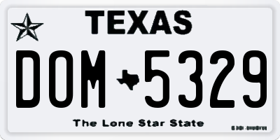 TX license plate DOM5329