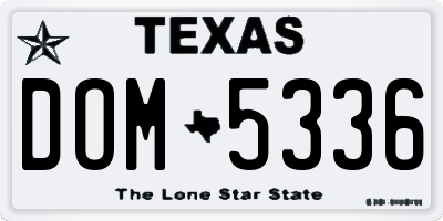 TX license plate DOM5336