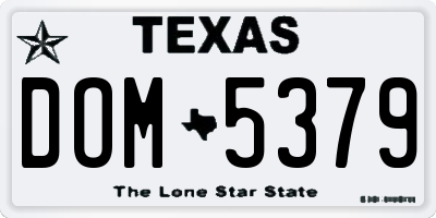 TX license plate DOM5379