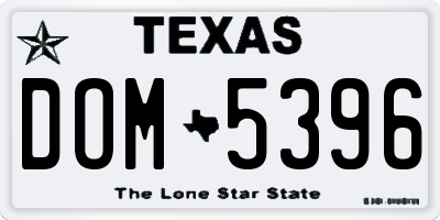 TX license plate DOM5396