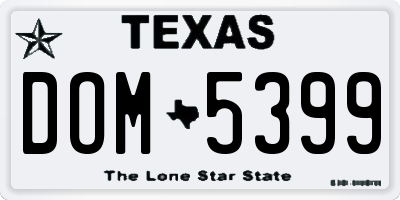TX license plate DOM5399