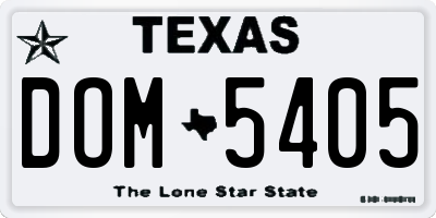 TX license plate DOM5405