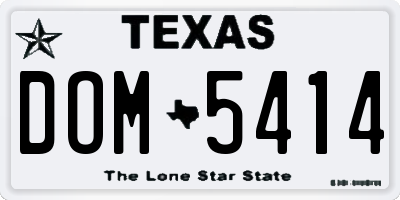 TX license plate DOM5414