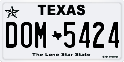 TX license plate DOM5424