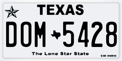 TX license plate DOM5428