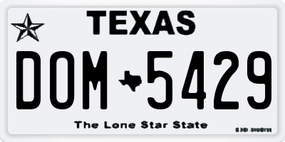 TX license plate DOM5429
