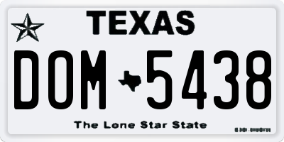 TX license plate DOM5438