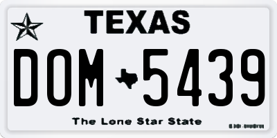 TX license plate DOM5439