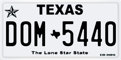 TX license plate DOM5440