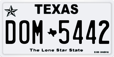 TX license plate DOM5442
