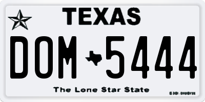 TX license plate DOM5444