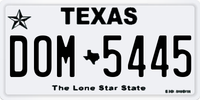 TX license plate DOM5445