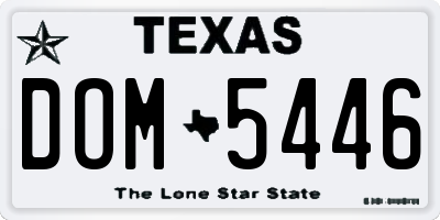 TX license plate DOM5446