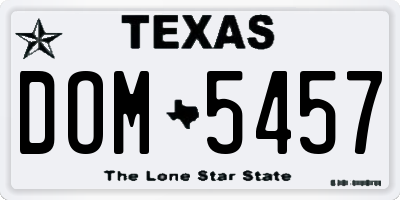 TX license plate DOM5457