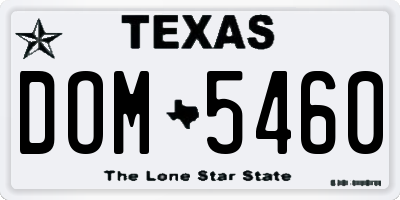 TX license plate DOM5460