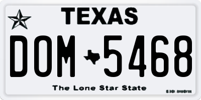 TX license plate DOM5468