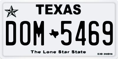 TX license plate DOM5469