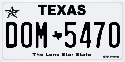 TX license plate DOM5470
