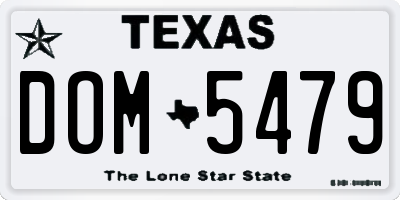 TX license plate DOM5479